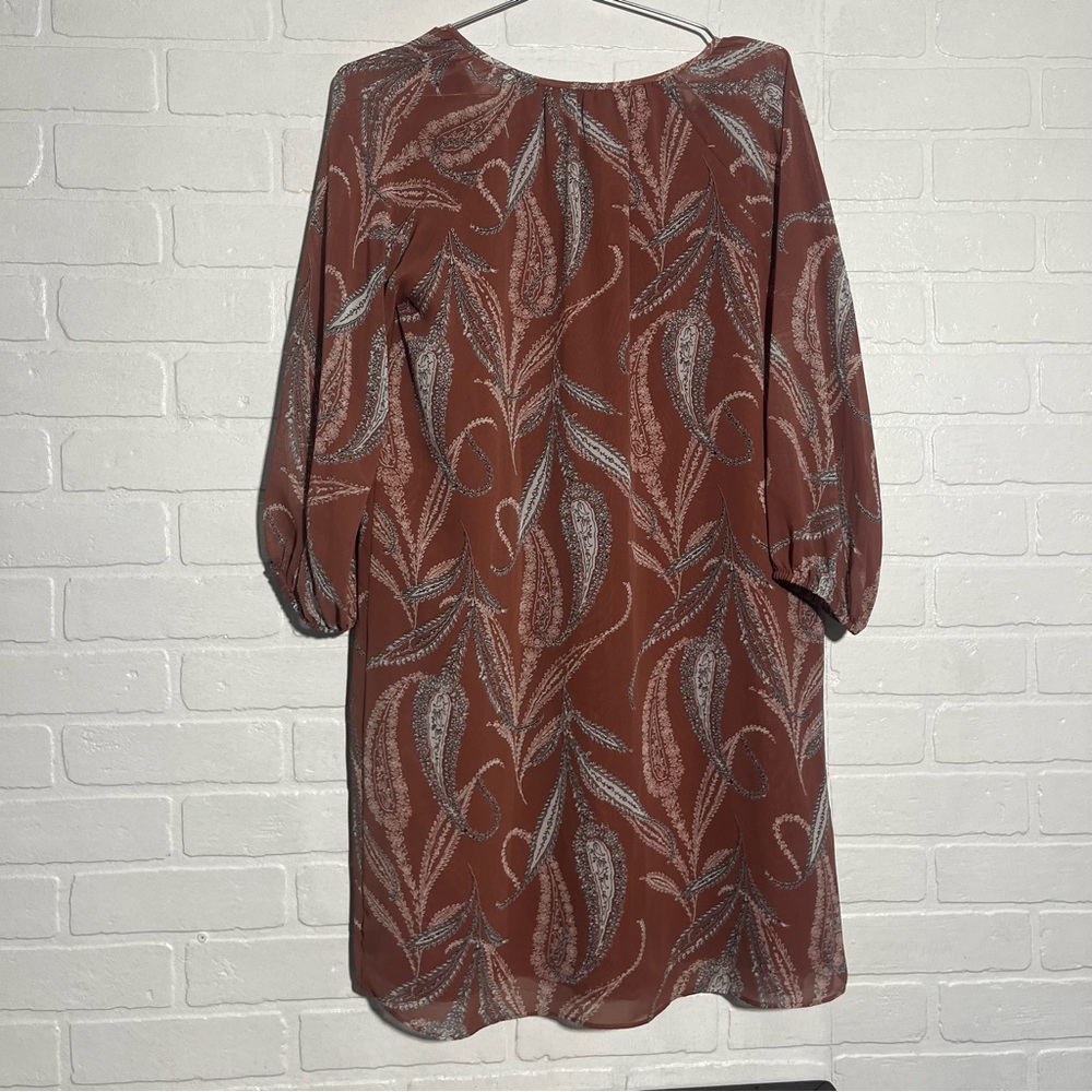 LOFT Womens Dress Flowy Fit Fall Dress Burnt Orange Small Office Dress NWT - Picture 6 of 9
